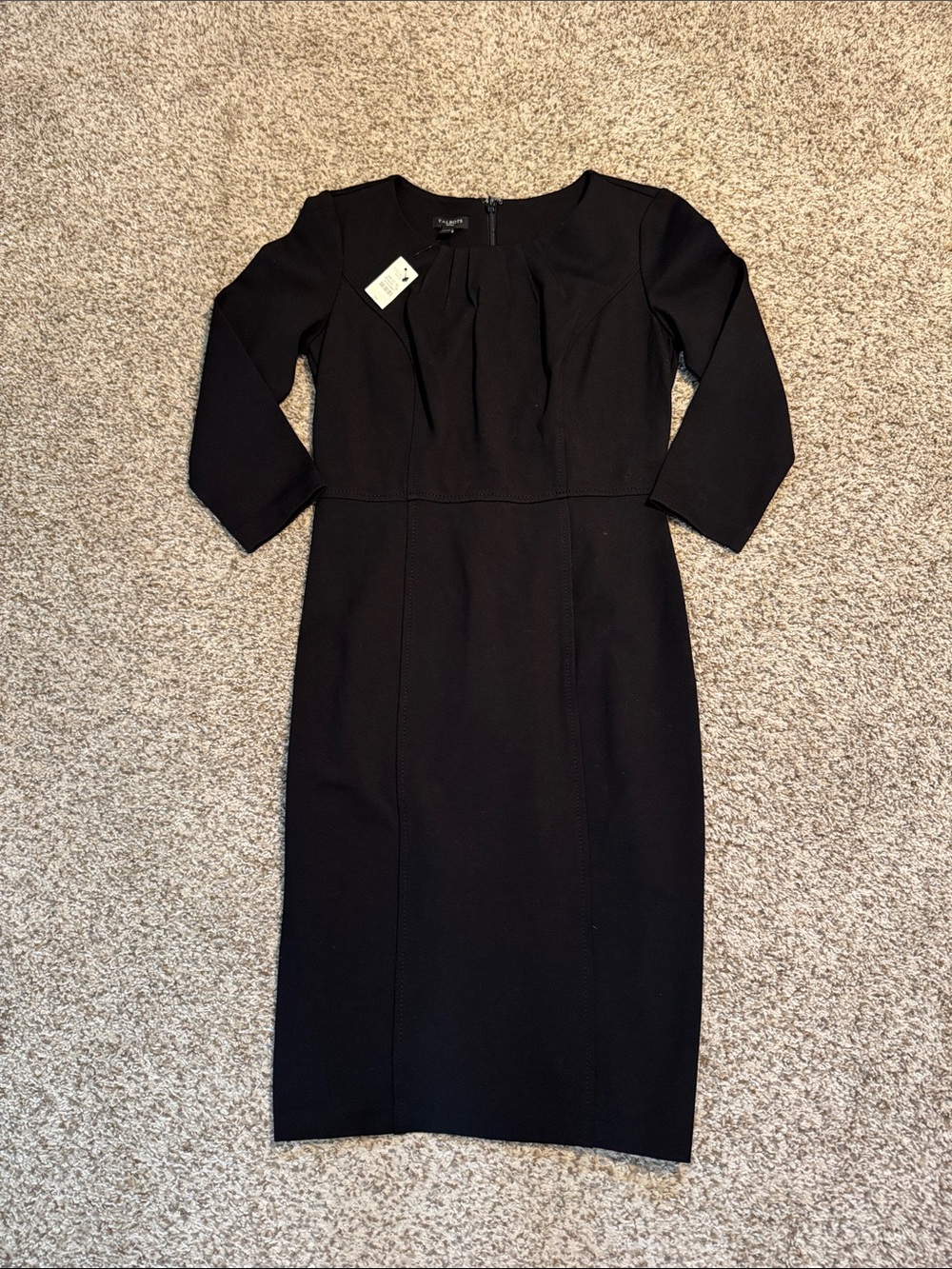 NWT Talbots Black Long-Sleeve Sheath Dress - 2P